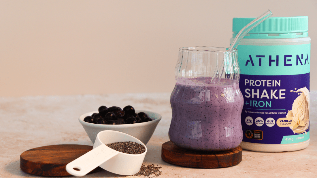 Blueberry Vanilla Chia Protein Smoothie  - Athena Nutrition