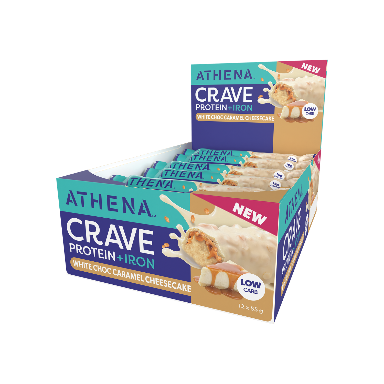 Athena Nutrition Crave Bars -White Choc Caramel Cheesecake