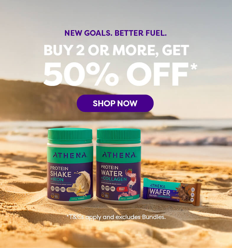 Athena buy 2 r more and get 50% off mobile with athena products on beach