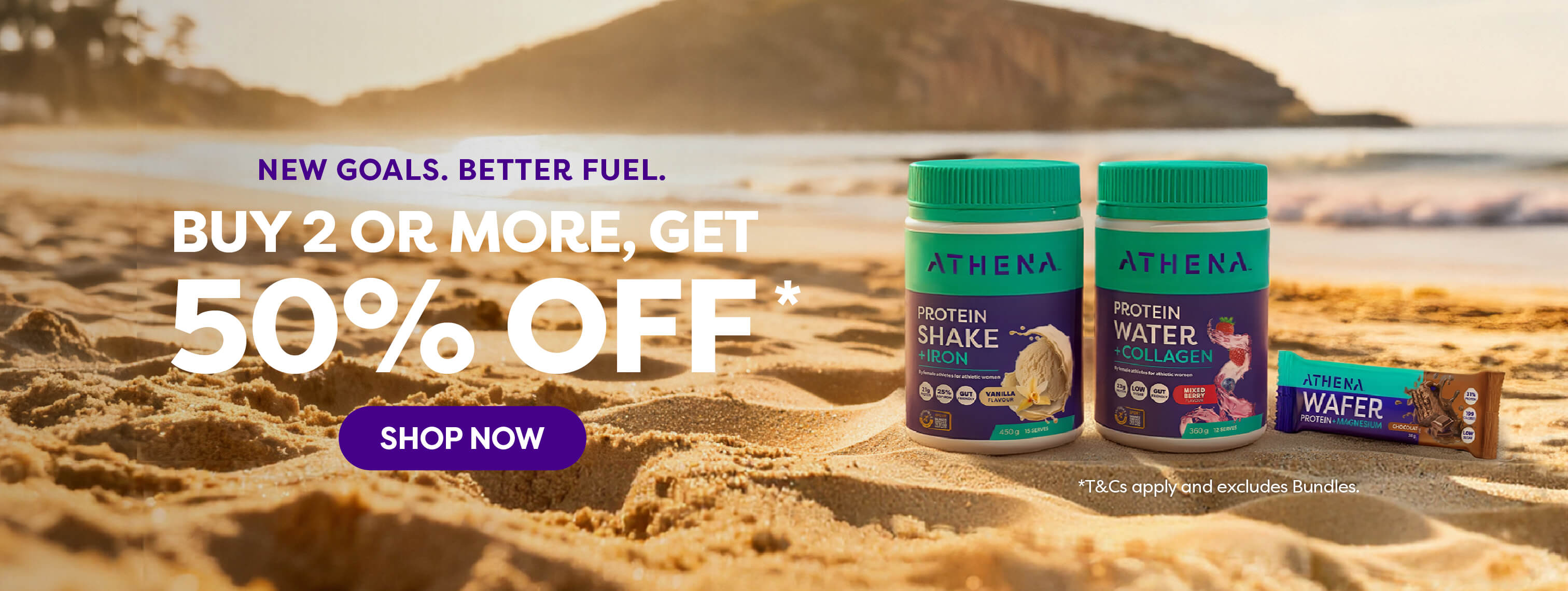 Athena buy 2 r more and get 50% off Desktop with athena products on beach