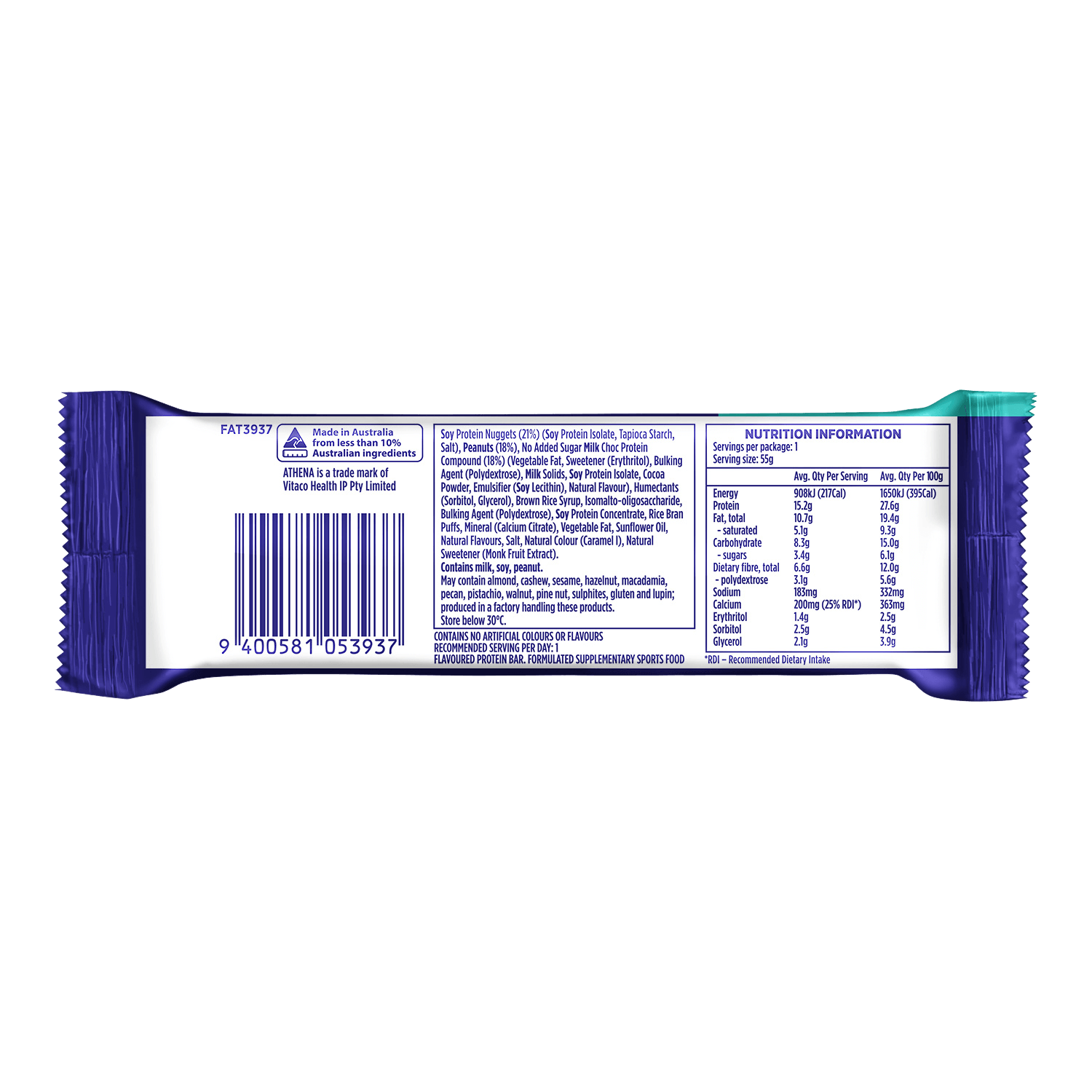 Crisp Protein + Calcium (Box of 12 Bars) - Athena Nutrition