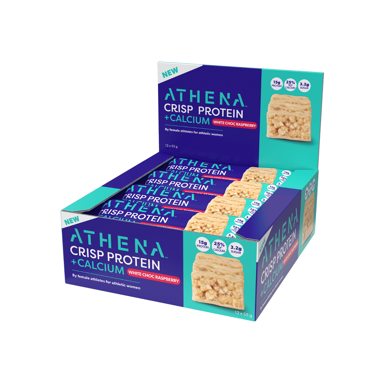 Crisp Protein + Calcium (Box of 12 Bars) - Athena Nutrition