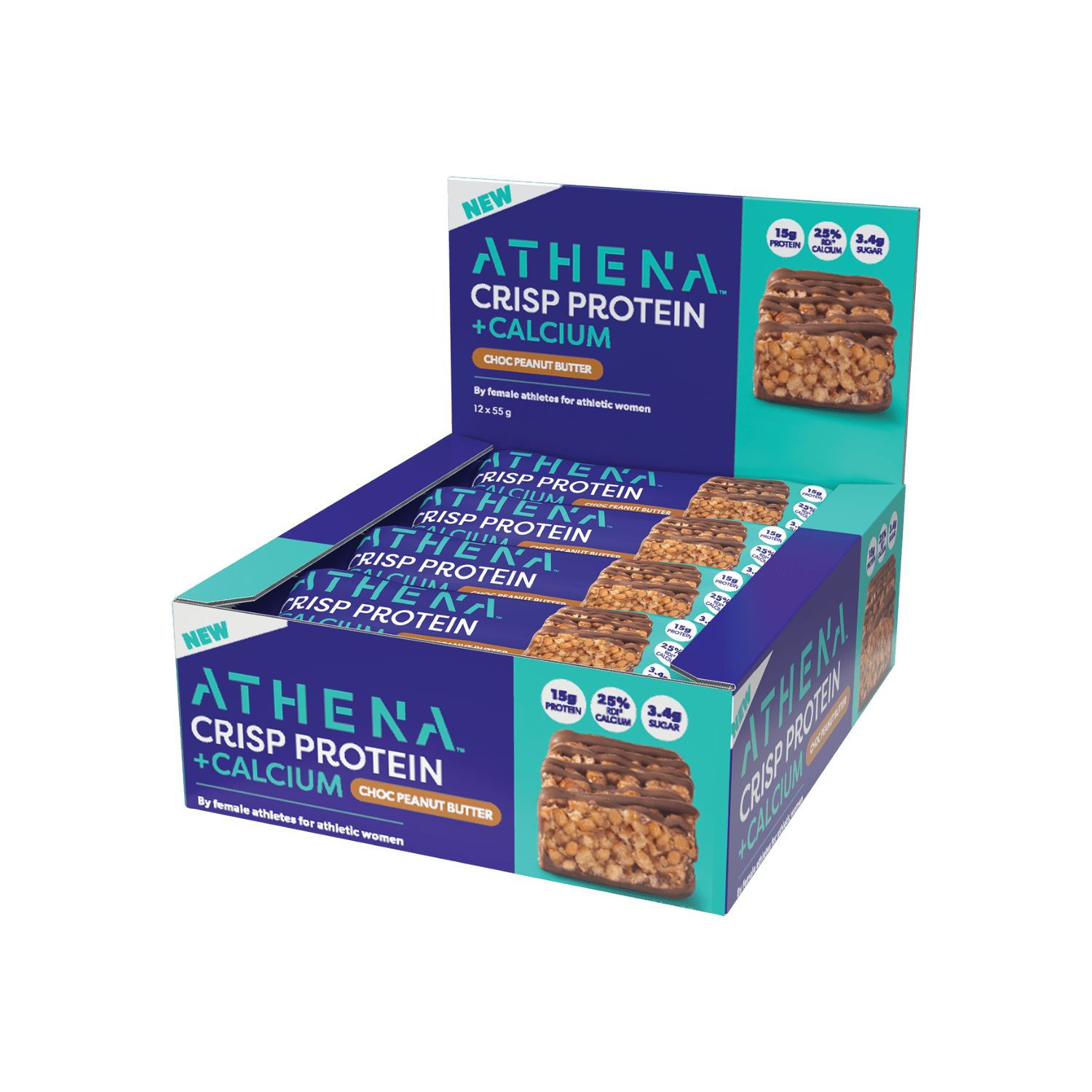 Crisp Protein + Calcium (Box of 12 Bars) - Athena Nutrition
