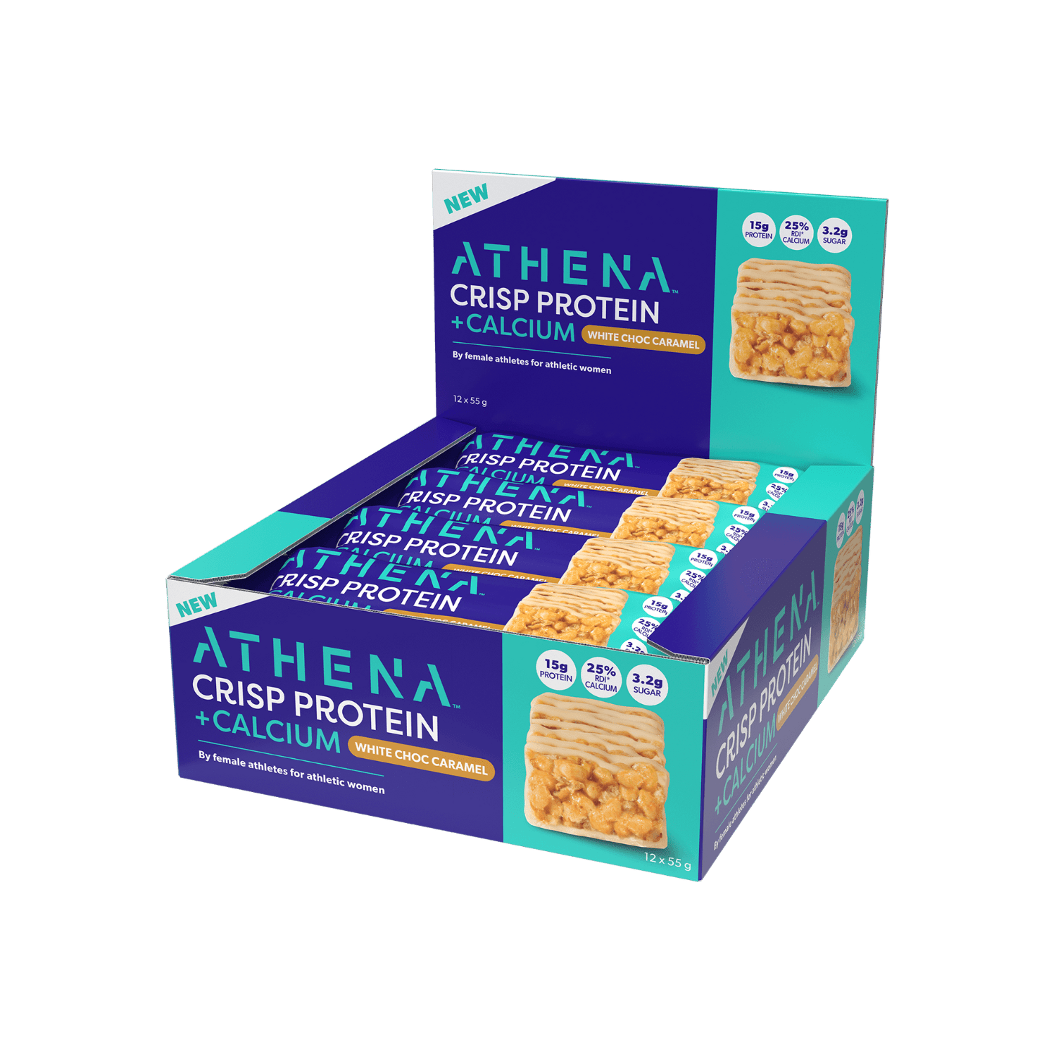Crisp Protein + Calcium (Box of 12 Bars) - Athena Nutrition