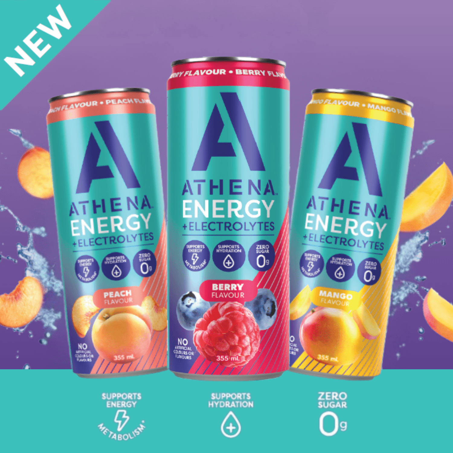 Energy + Electrolytes 355ml 12 Pack - Athena Nutrition