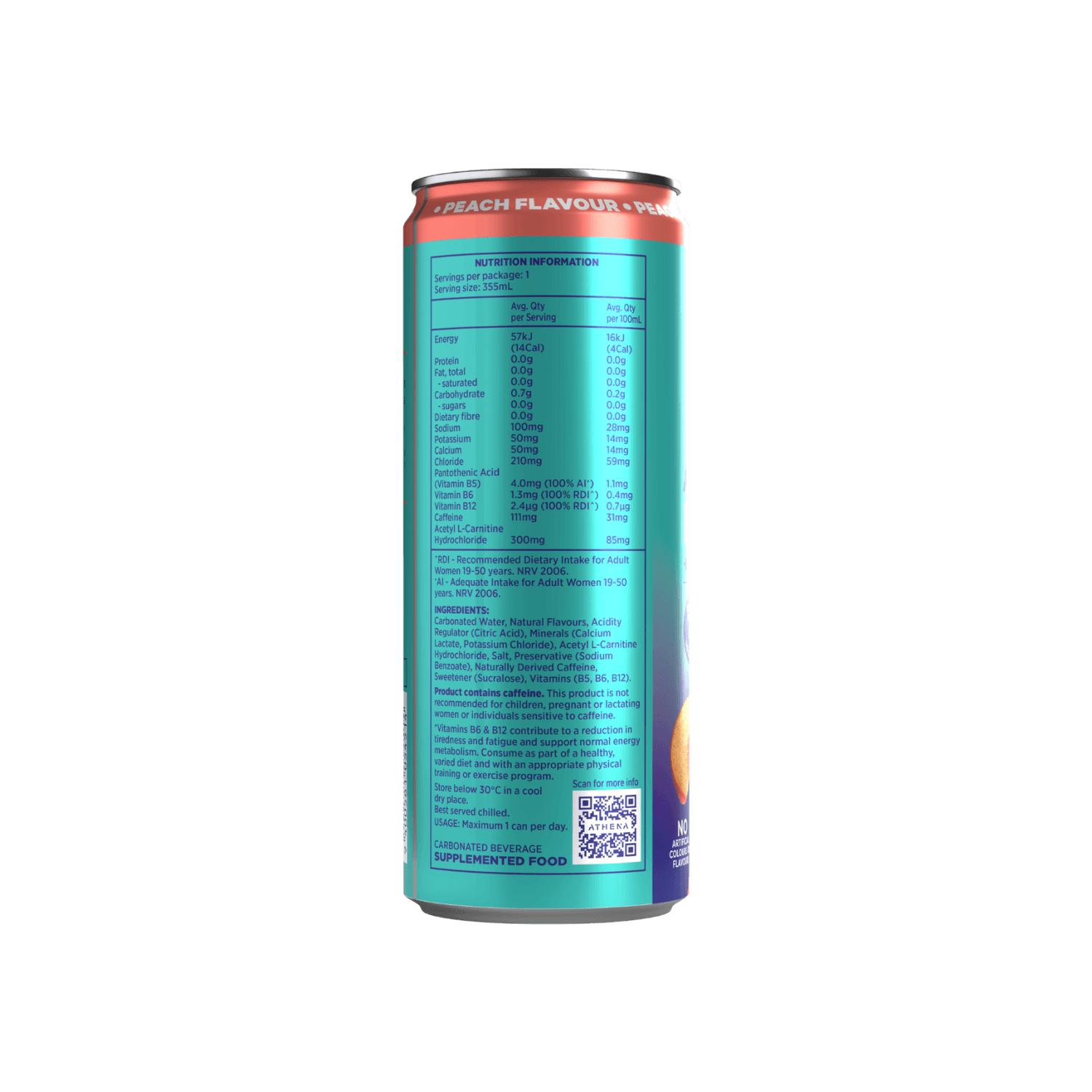 Energy + Electrolytes 355ml 12 Pack - Athena Nutrition