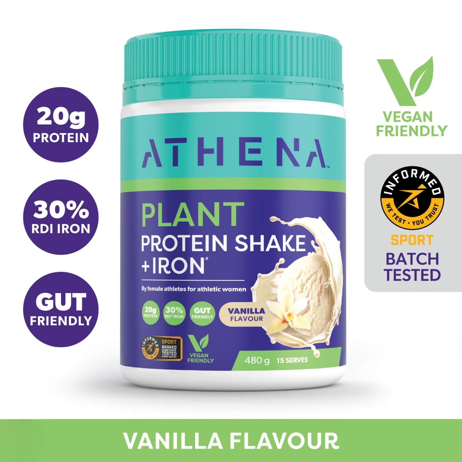 Plant Protein Shake + Iron - Athena Nutrition