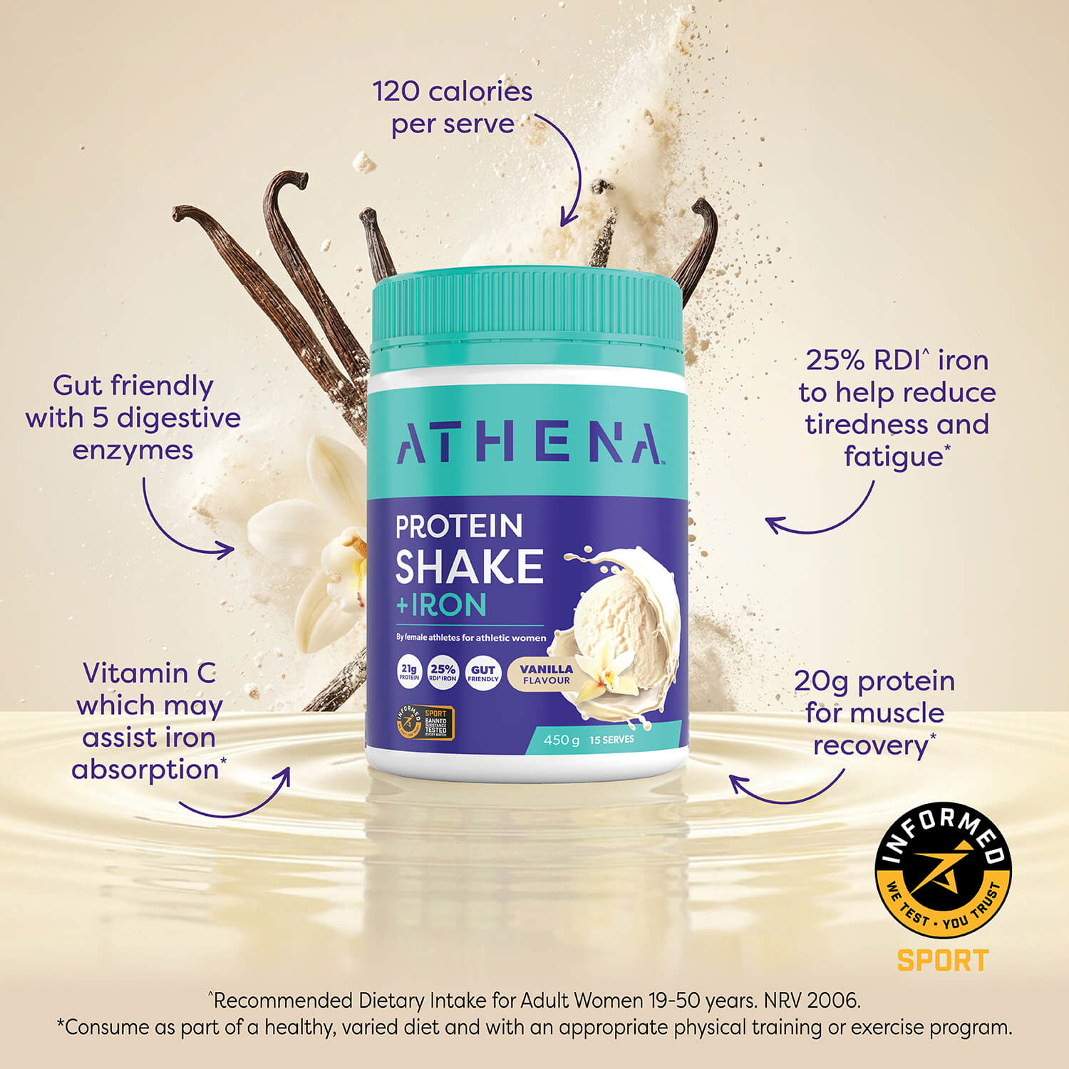 Protein Shake + Iron - Athena Nutrition