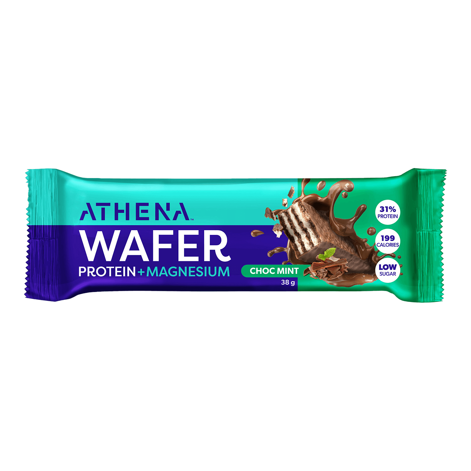 Protein Wafer + Magnesium (Box of 12 bars) - Athena Nutrition