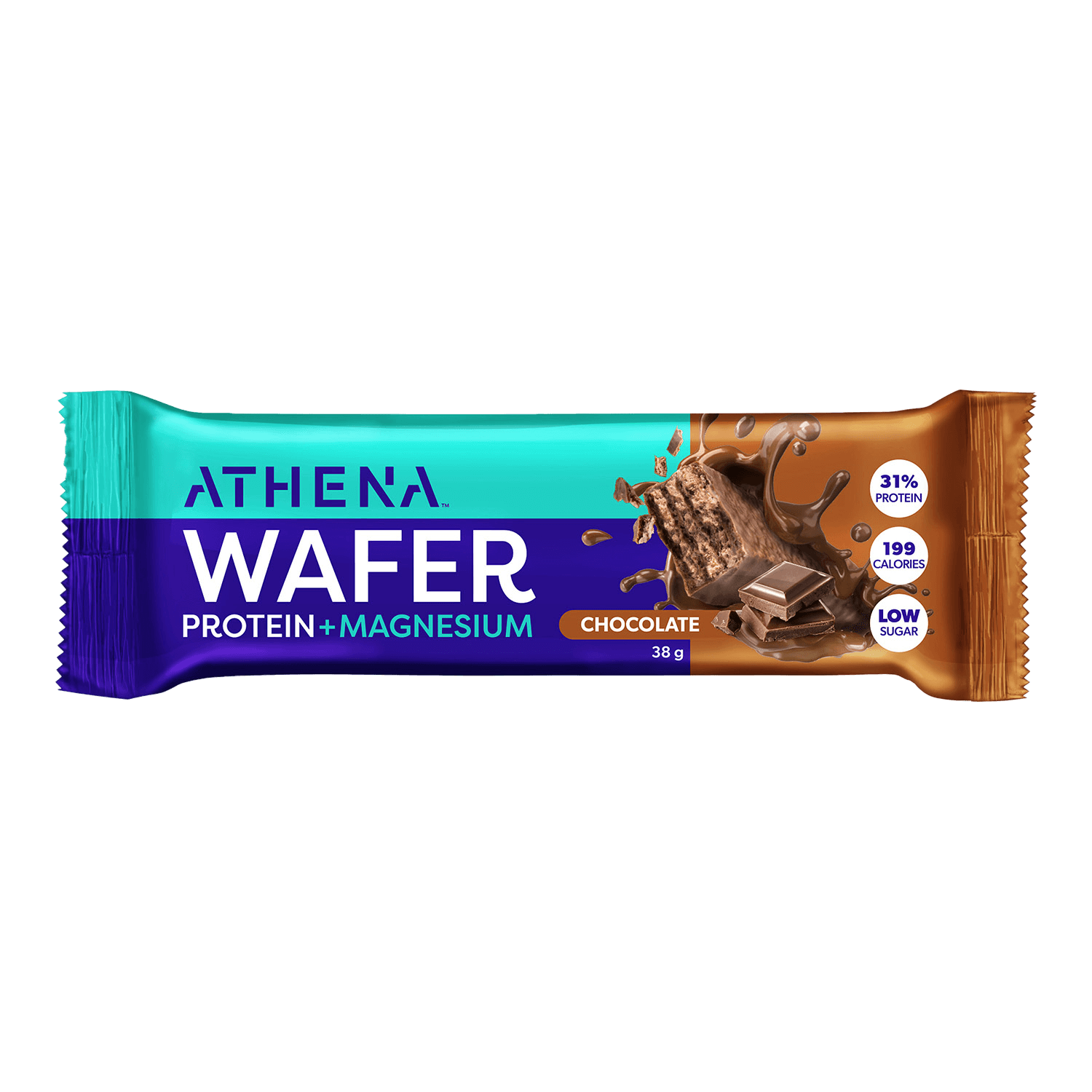 Protein Wafer + Magnesium (Box of 12 bars) - Athena Nutrition