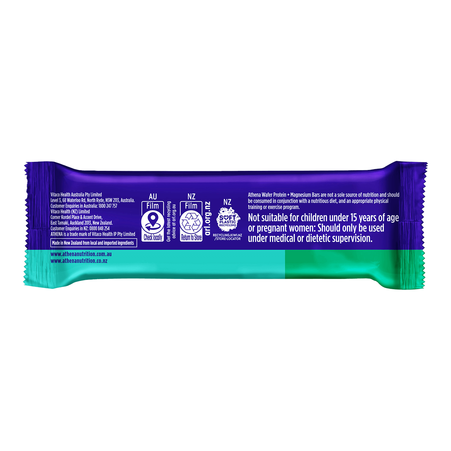 Protein Wafer + Magnesium (Box of 12 bars) - Athena Nutrition